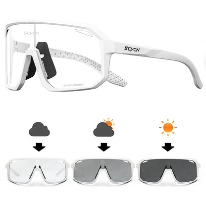 SCVCN Outdoor Sport Bike Photochromic Sunglasses Men Women bicycle MTB Road Cycling Glasses UV400 Fishing Goggles Running Eyewea