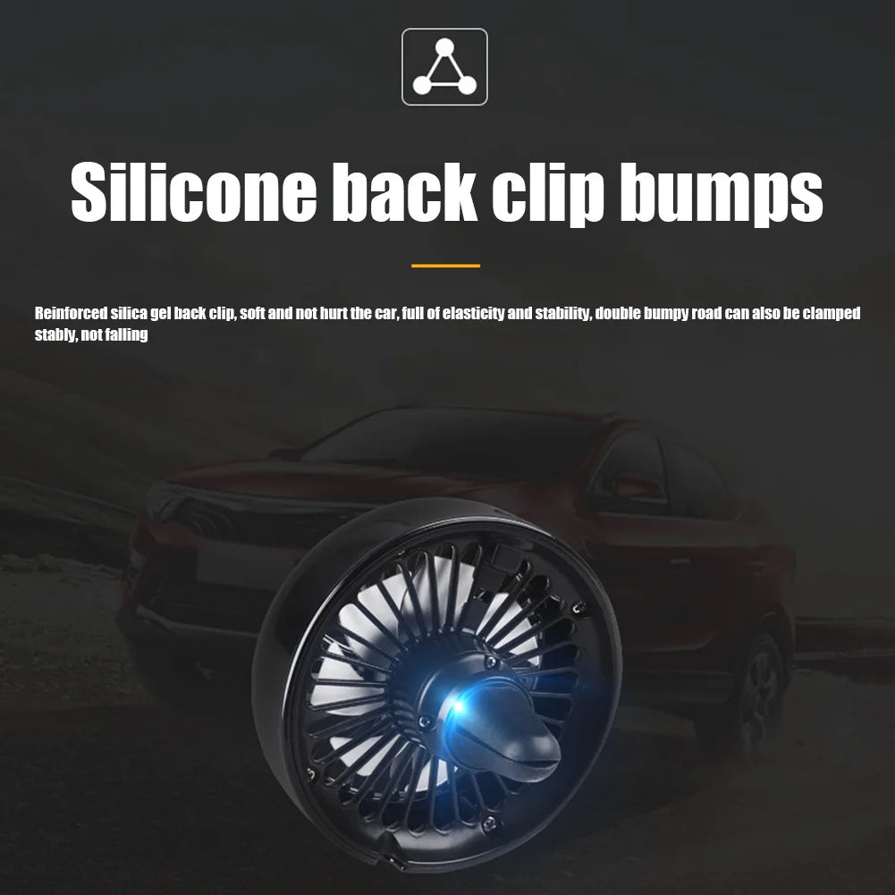 EAFC Car Fan USB Powered Electric Car Cooling Fan Portable 3 Speeds Strong Airflow Air Circulation Fan for Car Van Truck SUV