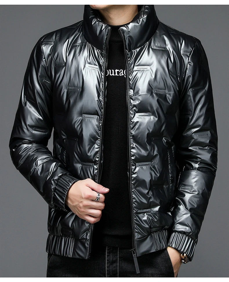 80%  White Duck Down Coat 2024 Trendy Fashion Winter Stand Collar Warm Sport Jacket Men's Thermal Thick Outwear