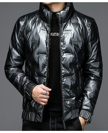 80%  White Duck Down Coat 2024 Trendy Fashion Winter Stand Collar Warm Sport Jacket Men's Thermal Thick Outwear