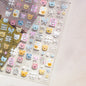 Cute Animal Face 5D Nail Art Stickers Cartoon Cat Bunny Dog Mouse Kawaii Expressions Simple Self Adhesive Manicure Decal DIY