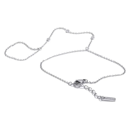Yhpup Trendy Stainless Steel Zircon Beads Back of Hand Chain Finger Bracelet Fashion Chic Sexy Jewelry Waterproof Wholesale Gift