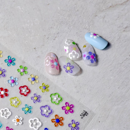 Line Flower Powder Blusher Love Heart High Quality Jelly Series Adhesive Nail Sticker Nail Art Decoration Decals Design T-2830