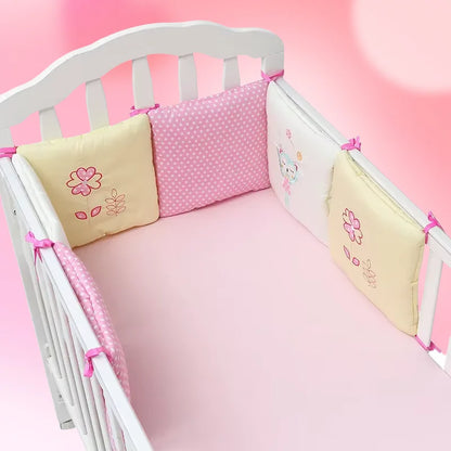 6Pcs/Set Baby Bed Protector Crib Bumper Pads Baby Bed Bumper Kids Safety Bed Around Cotton Blend Crib Anti-collision Anti-fall