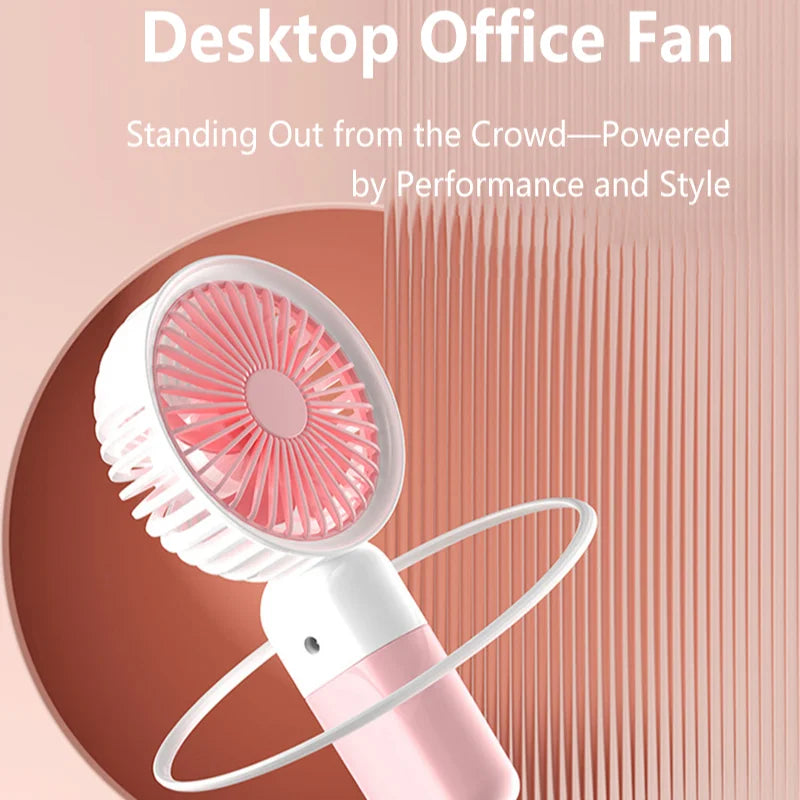 Lenovo 2026 New Handheld Fan Mini Portable Desktop Office Student Dormitory USB Charging Silent Small Electric Fan