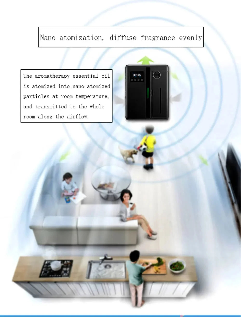 Coverage 300m³ Room Fragrance Diffuser Air Freshener Bluetooth Oil Diffuser For Essential Oil Electric Smell For Home Perfume
