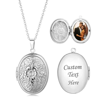 Personalized Locket Necklace for Women Custom Photo Heart Pendant Necklace Customized Picture Lockets Necklaces Birthday Gifts