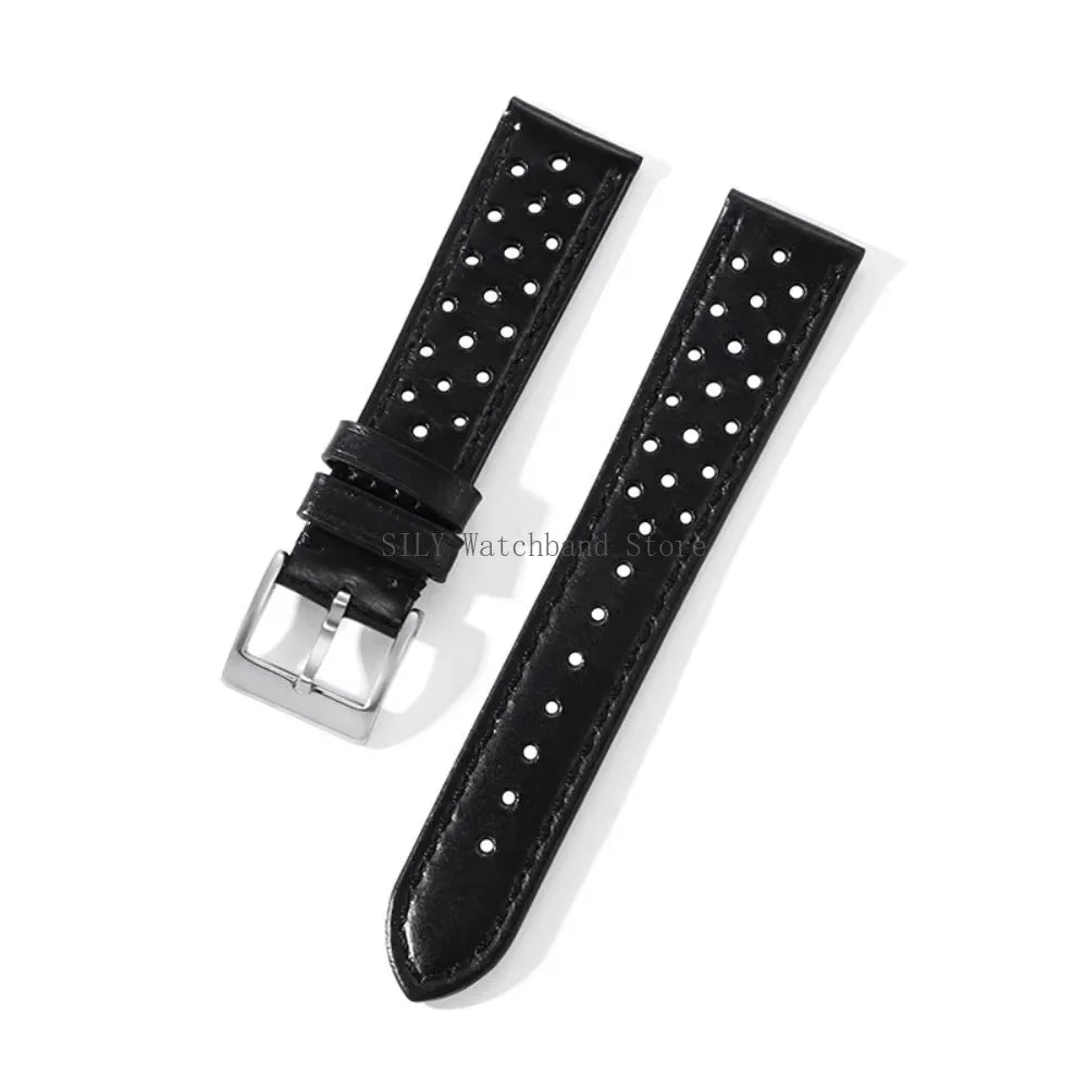 Breathable Leather Strap Men Women Universal Cowhide Watchband Business Wristbelt Band Sport Bracelet Accessories 18mm 20mm 22mm