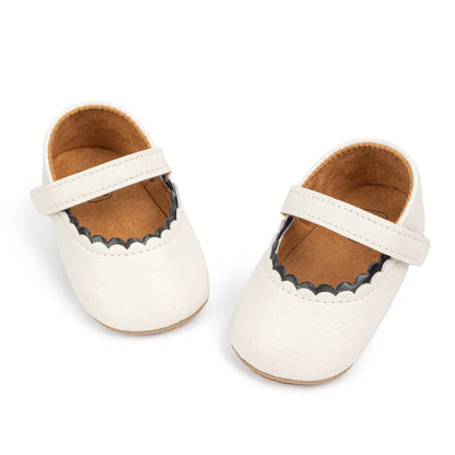 Meckior Baby Boys Girls Shoes Infant Leather Rubber Sole Anti-slip Toddler First Walkers Crib Shoes Newborn Girl Princess