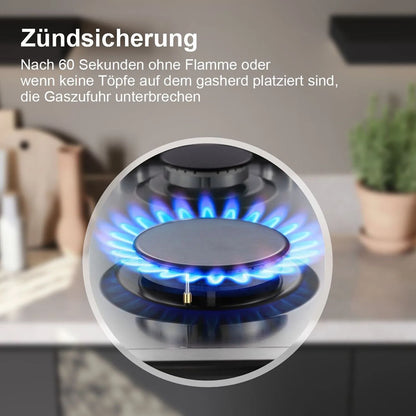 TopStrong 2/4/5 Burner 4200W Stainless Steel Auto Flame Protection Built-in for Natural Gas/Propane, Easy Clean, 30cm‌ Gas Hob