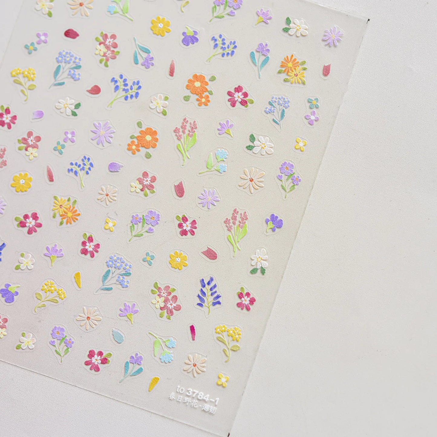 1Sheet 5D Soft Embossed Relief Nail Stickers Cute Daisies Self Adhesive Slider Stickers Press On Nails DIY Japanese Nail Art Dec