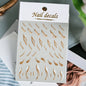 1pcs Gold Glitter French Design Nail Stickers White Silver Curve Lines Stripe Wave Nail Decals Slider Reflective Manicure Wraps