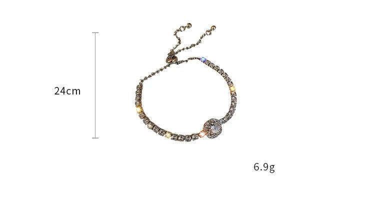 Full of Rhinestones Adjustable 18K Gold Plated Stainless Steel Bracelet For Women 2022 New Trendy Square Zircon Bracelet Jewelry