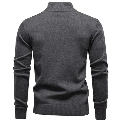 AIOPESON Men's Striped Sweater Solid Color Knit Pullover Warm Luxury Cotton Autumn Winter Casual Turtleneck Mens Sweaters