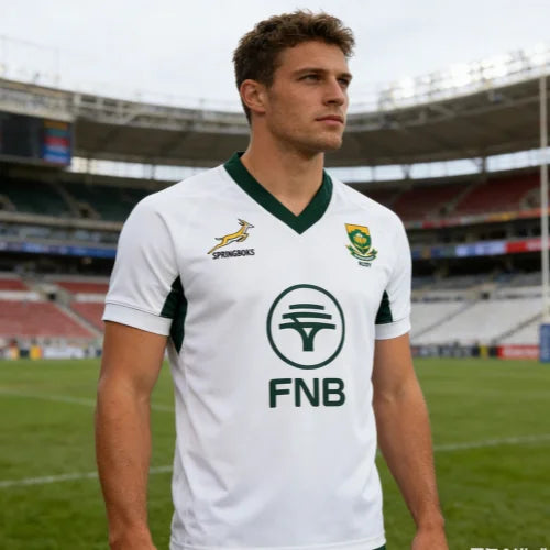 2026 m. Naujas geriausiai parduodamas vyriškas Pietų Afrikos „Springboks“ žaliai auksinis regbio džersis su FNB rėmėjo „Protea“ logotipu, greitai džiūstantis paplūdimio drabužis vyrams