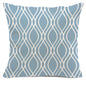 Lake blue white geometric linen pillowcase sofa cushion cover home decoration can be customized for you 40x40 45x45 50x50 60x60
