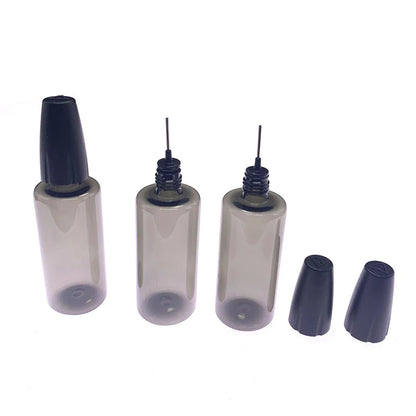 30/50ML PET Clear Vial with Long Thin Needle Tip Dropper for Smoking Oil Accessories Liquid Jar for Essential Oil Storage