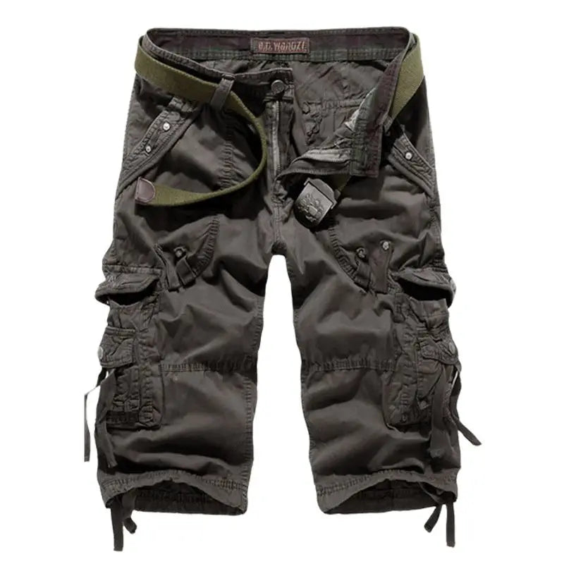 2025 Summer New High Quality Cargo Shorts Men Casual Workout Military Men's Shorts Multi Pocket Knee Length Short Pants
