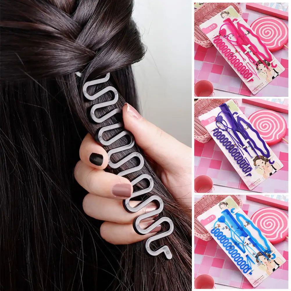 1Set Magic Hair Styling Tools Set DIY Braiding Braider Accessories Hairpin Twist Bun Barrettes Clips For Women Hairdressing