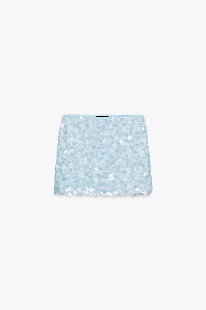 Summer New Women's Design  ort  Skirt with Inner  Bead Decoration Casual Sle Polyester Fiber Knitted A-Line...