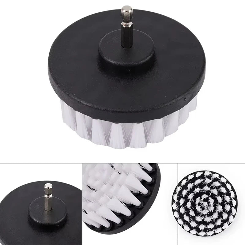 4'' Blue Electric Scrubber Brush Drill Brush Kit Plastic Cleaning Brush Tool for Car Tires Nylon Brushes Car Detailing