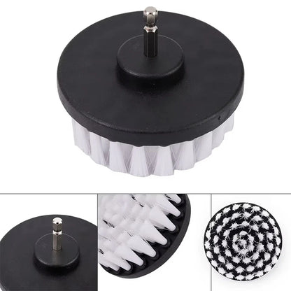 4'' Blue Electric Scrubber Brush Drill Brush Kit Plastic Cleaning Brush Tool for Car Tires Nylon Brushes Car Detailing