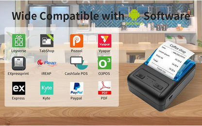 Milestone Portable Mini Wireless Thermal Printer Bluetooth Android Receipt Printing 58mm Office  Android Receipt Printer Epson p