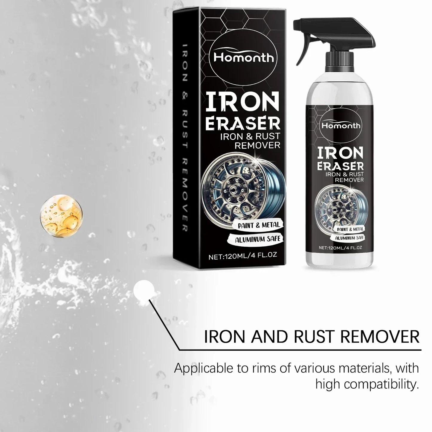 Universal Vehicle Rust Treatment Spray Dissolve Old Rust Prevent Re-rust Ideal For Car Detailing Garage Home Metal Cleaning Work