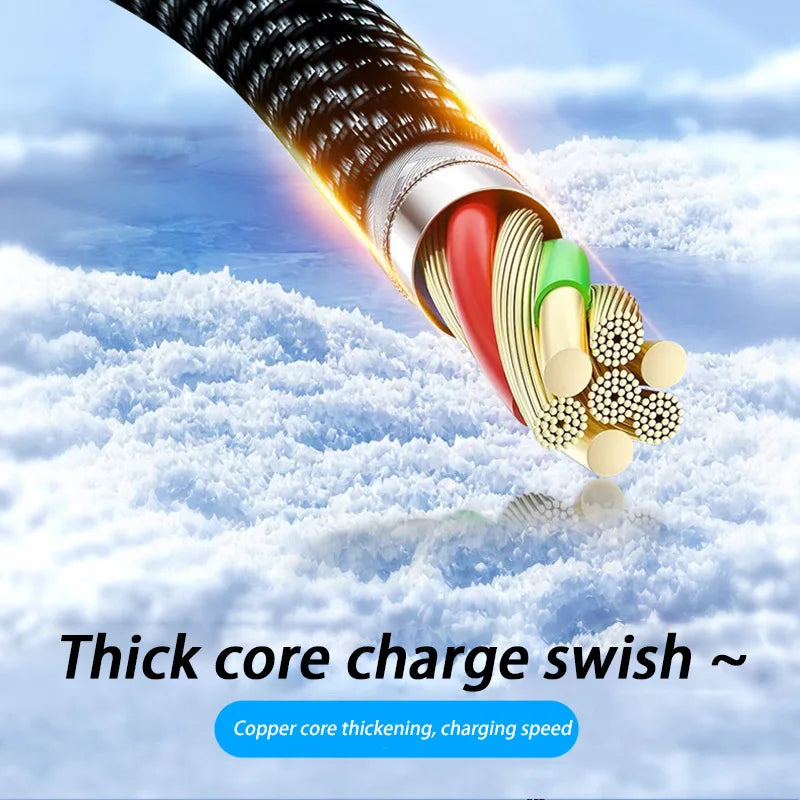 120W Cable Dual Digital Display Cable PD Fast Charging Highspeed Data Transfer USB Type C To Type-C Cable For Phone Macbook iPad