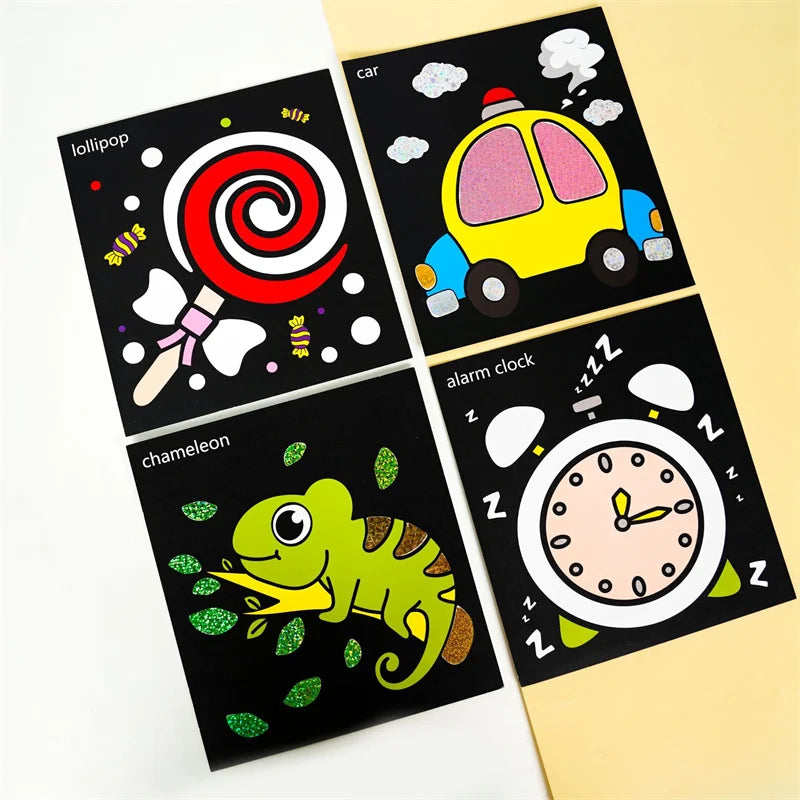 12Pcs DIY Cartoon Magic Transfer Painting Crafts for Kid Crafts Creative Drawing Educational Learning Art School Supplies