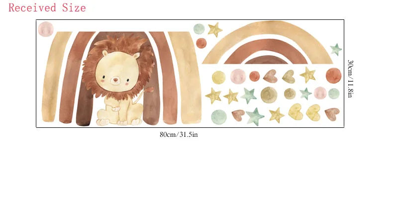 Cute Forest Animals Wall Stickers for Kids Rooms Children Boys Girls Baby Room Decoration Nursery Wallpaper Vinyl Elephant Lion