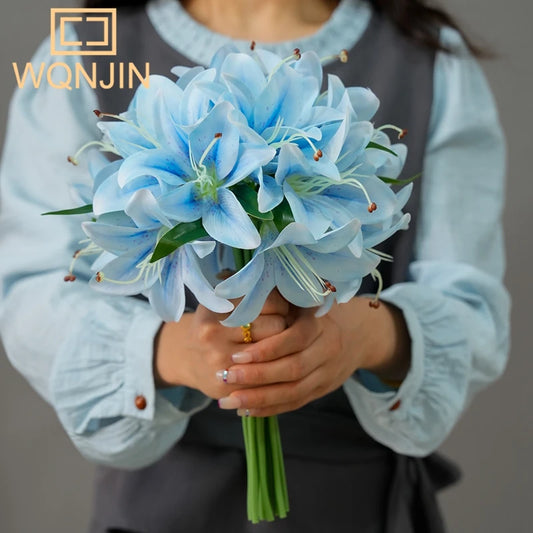 1 Bundle Of 20 Lily Simulation Flowers For Home Decoration, Dining Table, Living Room Decoration, Decoration, Fake Flowers