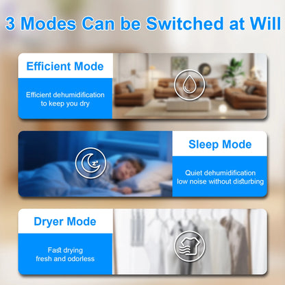 LOEFME 3L Air Purifier Dehumidifier for Home Office RV Mold Moisture Removal Portable Energy Efficient Rapid Air Drying Cloths