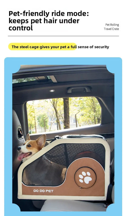 Large Pet Stroller with Telescopic Handle Silent Wheels Foldable Dog Cat Trolley Carrier Breathable Mesh Medium Pets Travel Cart