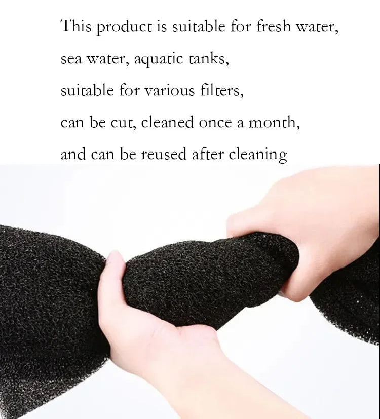 Reusable Biochemical Sponge Water Filter Fish Tank Pond Foam Bio-sponge Filter Aquarium Accessories Black