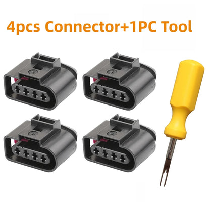 4pcs For Audi VW #4B0973724# Car Ignition Coil Plug Connector Repair Kits Auto Harness Plug Terminal Removal Tool Accessories