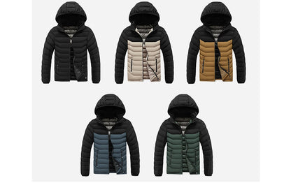 Winter Men's Bomber Padded Jacket Casual Men Cotton Thicken Warm Hooded Parkas Coats Male Thermal Windbreaker Jackets Clothing