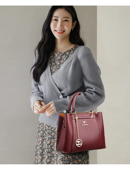 2026 Luxury Women Designer 3 Layers Shoulder Crossbody Sac Ladies Large Capacity Leather Handbags Shopper Brand Messenger Totes