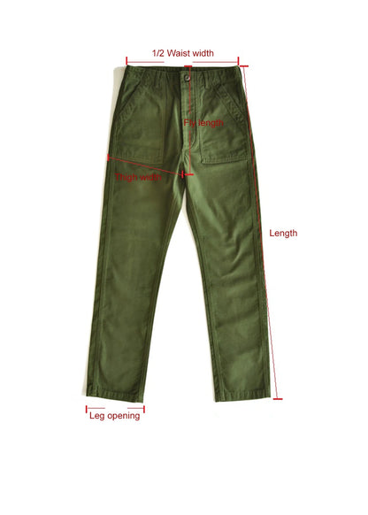 SauceZhan OG107 Utility Fatigue Pants Military PANTS Classic Cargo  Olive  Men's Baker Pants Satin Cotton Straight Fit