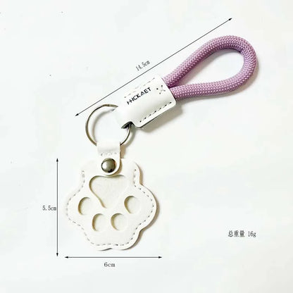 S9 Dual Pack Pet Hair Storage Keychains, Cute Paw Shape Leather Keyring, Furry Friend Memory Fur Keepsake for Pet Owners