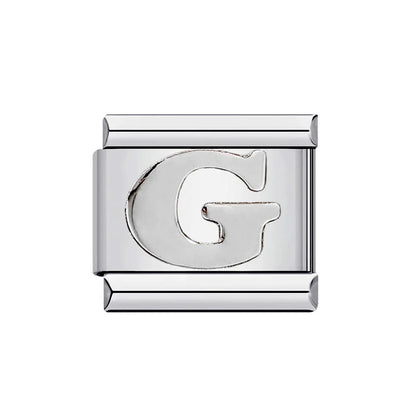 26 English A-Z Letter Name Custom 9mm Link Charms Silver Color Italian Stainless Steel Bracelet DIY Jewelry Making Hand Chain