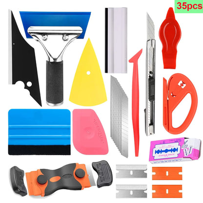 18/45/65pcs Window Tint Kit for Cars Vehicle Glass Protective Film Wrapping Set Vinyl Wrap Tools Window Tint Tools Car Film Kit