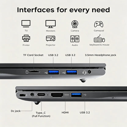 ACEMAGIC LX15PRO Laptop 15.6inch FHD Laptop AMD Ryzen 5 7430U 16GB RAM 512GB SSD Windows 11 Pro Notebook 180° Flip Computer Wifi6 BT5.2