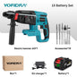 YOFIDRA Brushless Electric Hammer Impact Drill 26MM Cordless Woodworking Impact Drill Power Tools Set For Makita 18V Battery Pin