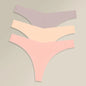 3PCS Women Ice Silk Seamless Thongs Underpants Sexy V-Waist Ultra-thin Panties Girls Low Rise Invisible G-string Lingerie XS-XL