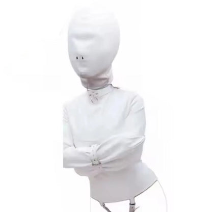 PU Leather Straitjacket Bondage Hood Mask BDSM Roleplay Clubwear Dog Cosplay Headgear Body Bondage Sex Toy for Women and Men