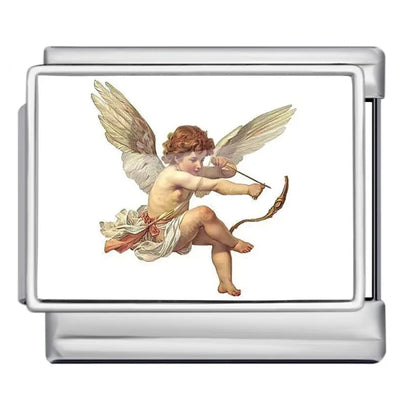 2025 Exquisite Angel Pattern Elastic Italian Charm Chain Suitable for 9mm Stainless Steel Modular Bracelet DIY Jewelry