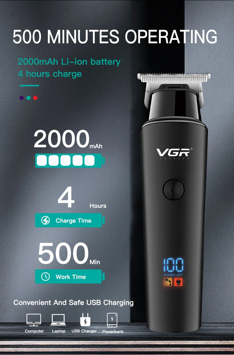 VGR Hair Cutting Electric Hair Clipper Beard Hair Trimmer Haircut Machine Professional Cordless Barber Trimmer for Men V-937