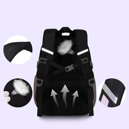 Love Pattern School Bag Backpack Pencil Case lunch bag Three Piece Set Nylon Fabric Waterproof Boy Girl Teenagers Trend Backpack