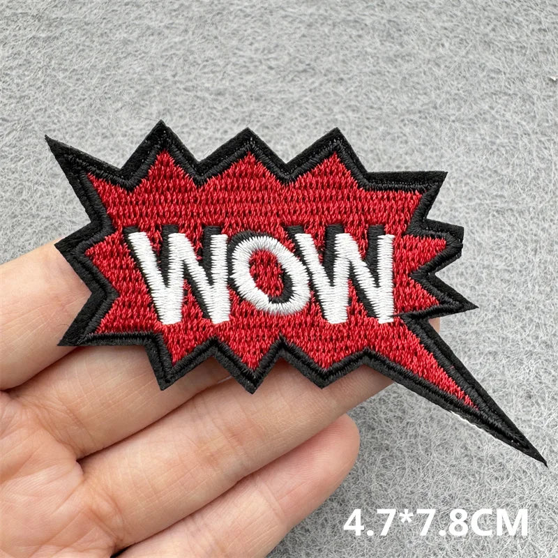 Cartoon Embroidered Patches For Clothing Slogan Letters Embroidery Patch For Clothes Iron On Patches On Clothes Jackets DIY